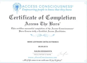 Iryna Wood Education Certificates