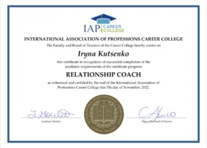 Iryna Wood Education Certificates