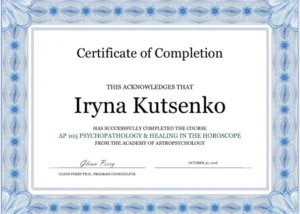 Iryna Wood Education Certificates