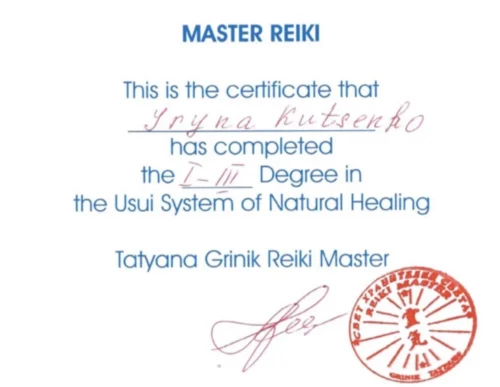 Iryna Wood Education Certificates
